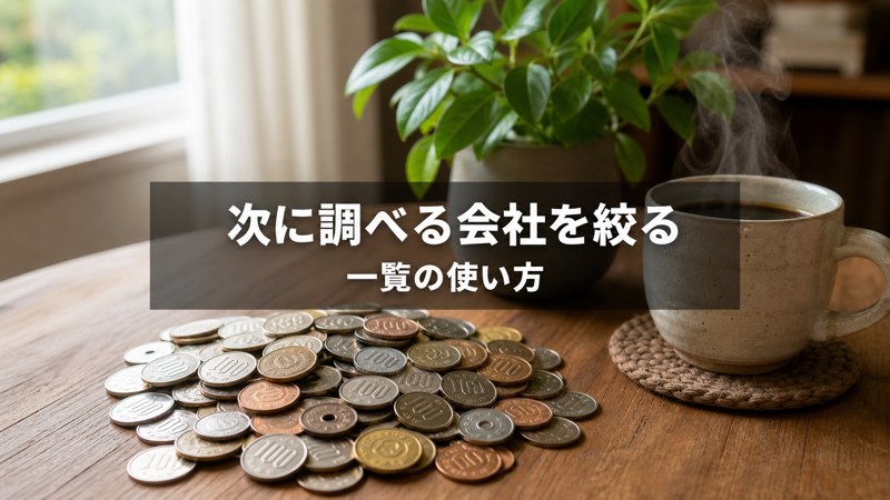 次に調べる会社を絞る 一覧の使い方